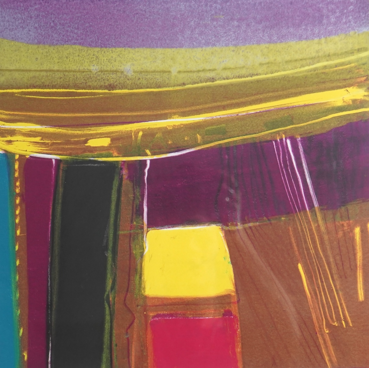 Dame Barbara Rae CBE, RA, b. 1943, 'Yellow Field - Carrowteige'